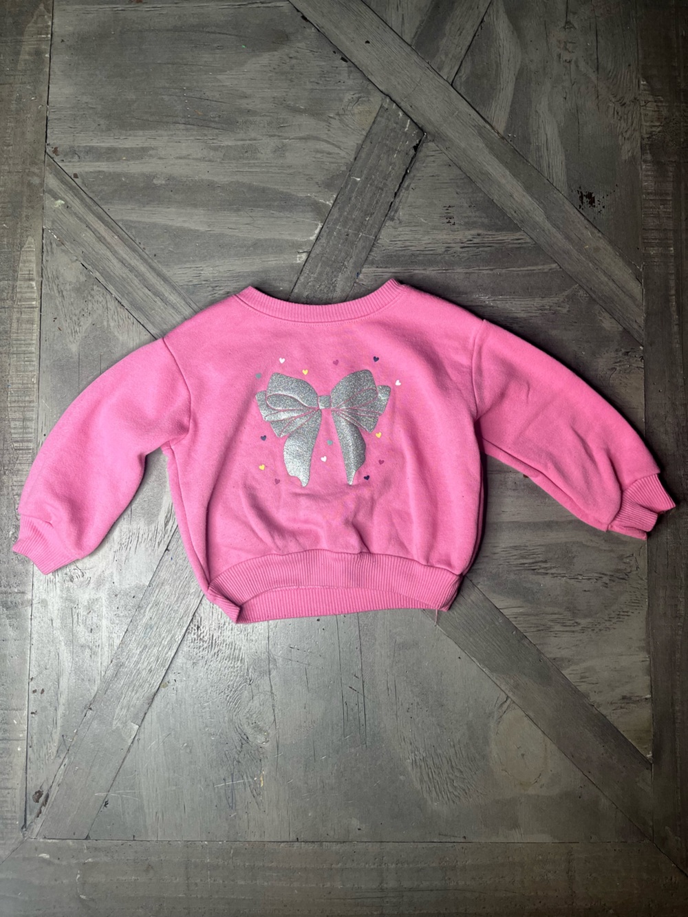Carter's Pink Sweatshirt with Silver Glitter Bow